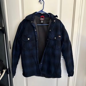 men’s Dickies small jacket winter coat plaid blue navy